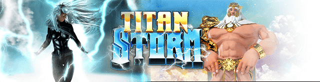 Логотип игрового автомата Titan Storm.